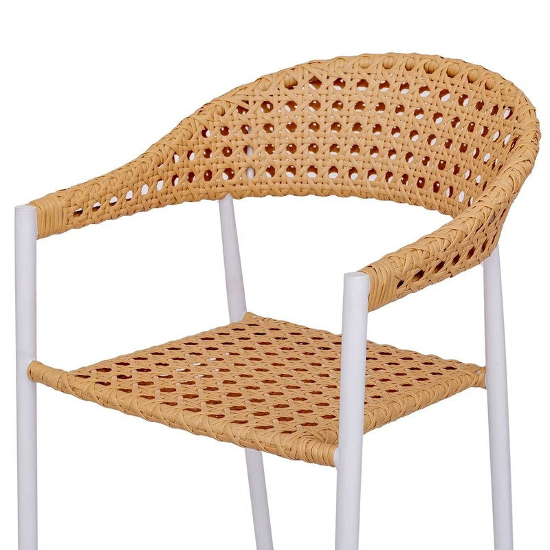 Garden Chair in Synthetic Rattan Mesh and Graphite Aluminum