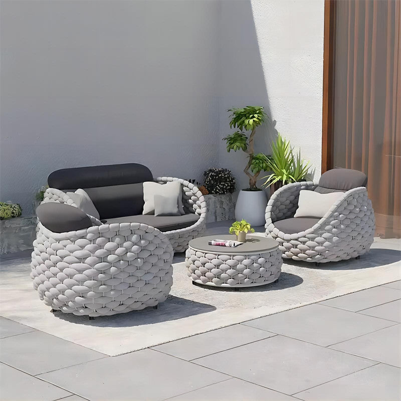 Backyard Garden Sofa Rope Woven Outdoor Furniture Garden Set