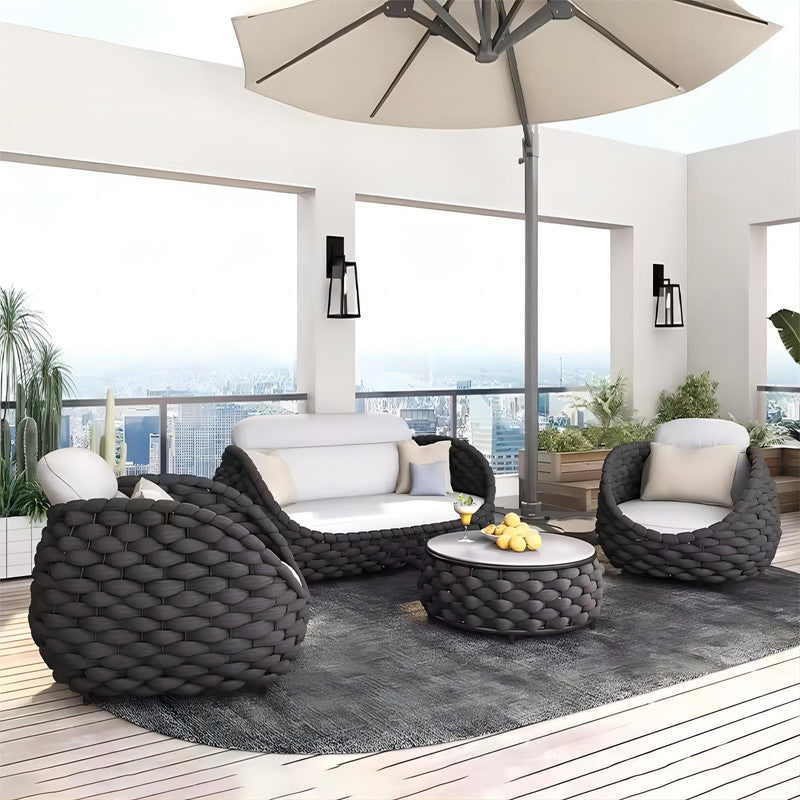 Backyard Garden Sofa Rope Woven Outdoor Furniture Garden Set