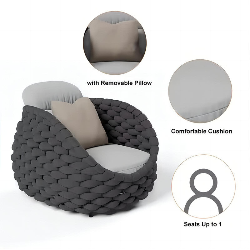 Backyard Garden Sofa Rope Woven Outdoor Furniture Garden Set
