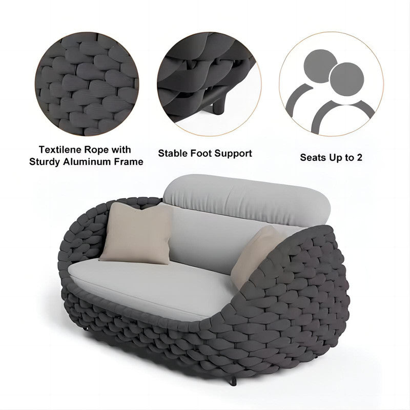 Backyard Garden Sofa Rope Woven Outdoor Furniture Garden Set