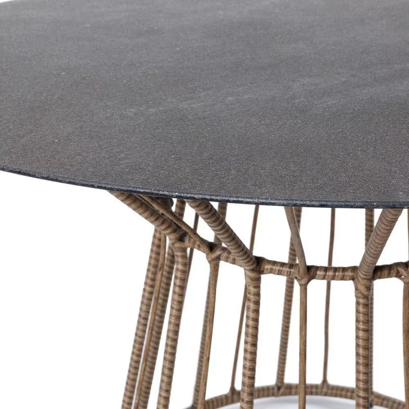 Brown Steel Indoor and Outdoor Dining Table for Terrace