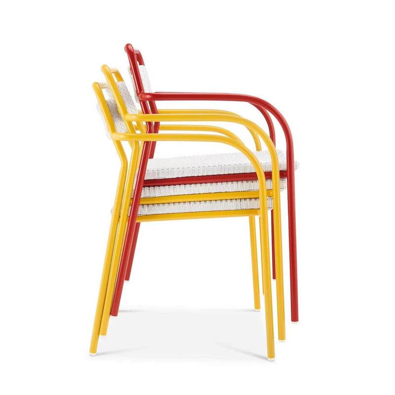 Outdoor Rattan Iron Frame Arm Chairs
