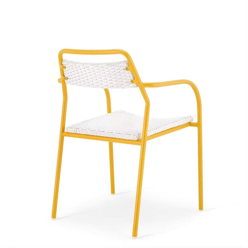 Outdoor Rattan Iron Frame Arm Chairs