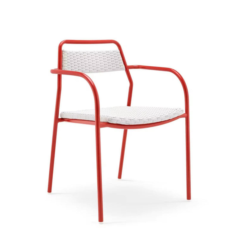 Outdoor Rattan Iron Frame Arm Chairs