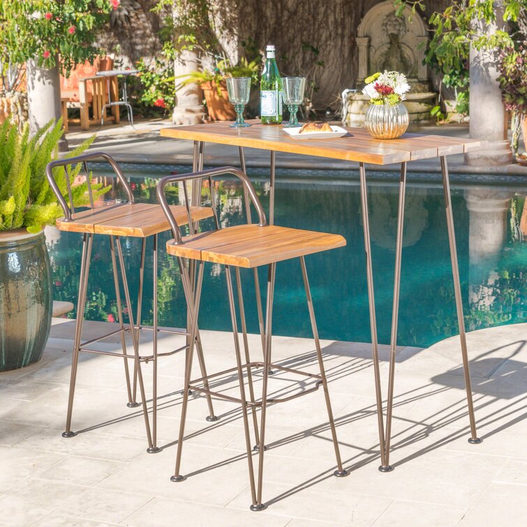 Metal Bar Set with Stools