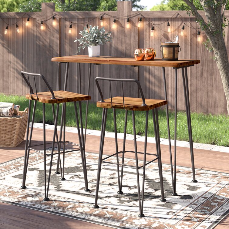 Metal Bar Set with Stools