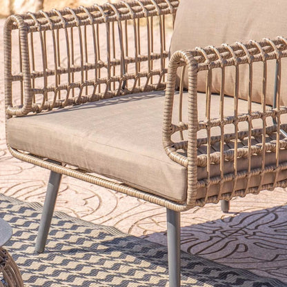 2-Seater Braided Sofa in Synthetic Rattan and Graphite Steel