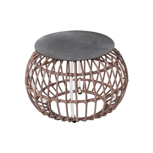 Synthetic Rattan and Glass Coffee Table