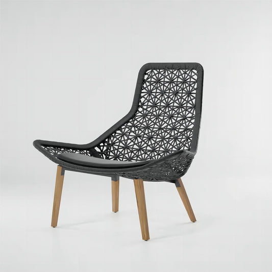 Teak Frame Rattan Woven Lightweight Comfortable Chair