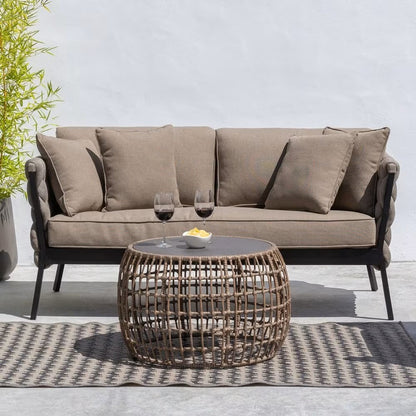 Brown Steel Indoor and Outdoor Coffee Table for Terrace