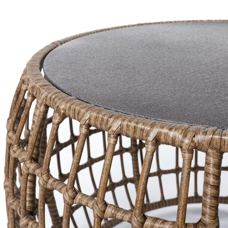 Brown Steel Indoor and Outdoor Coffee Table for Terrace