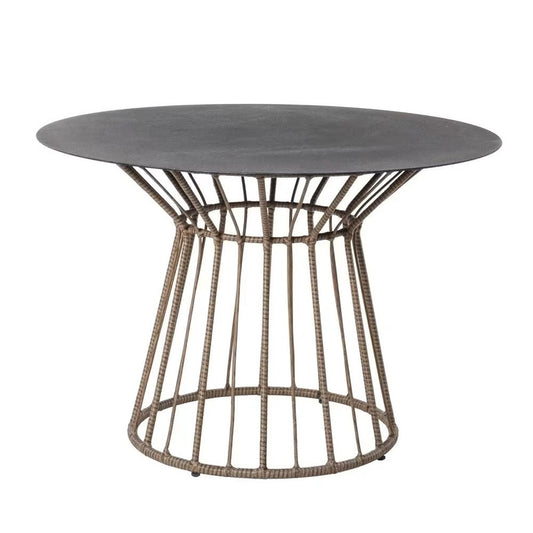 Brown Steel Indoor and Outdoor Dining Table for Terrace