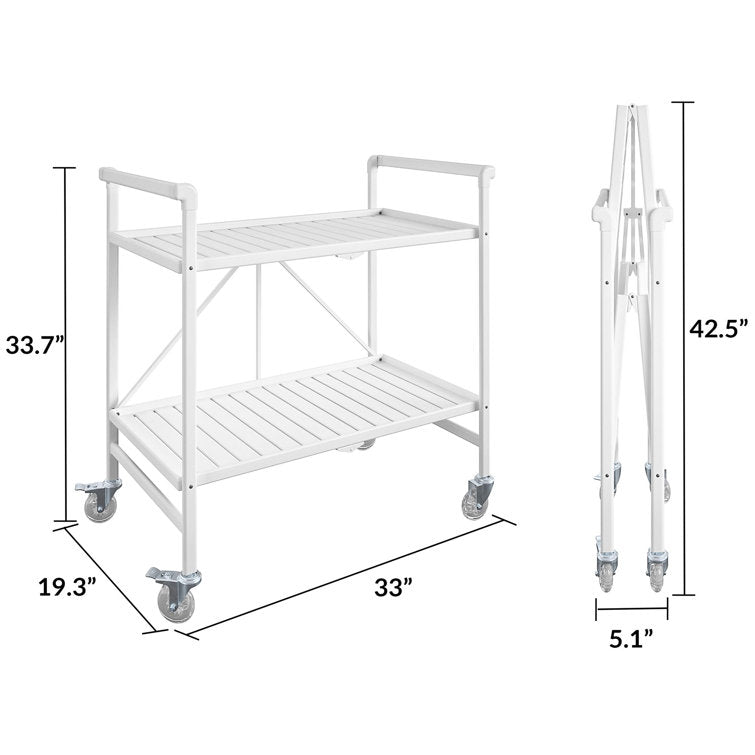 White Metal Bar Cart
