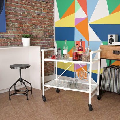 White Metal Bar Cart