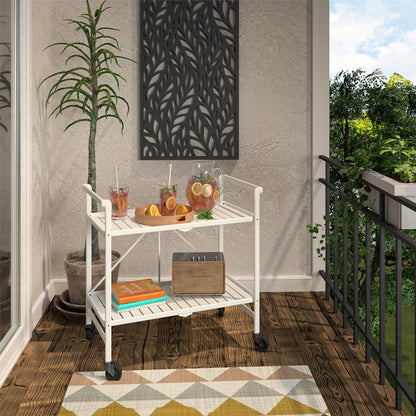 White Metal Bar Cart