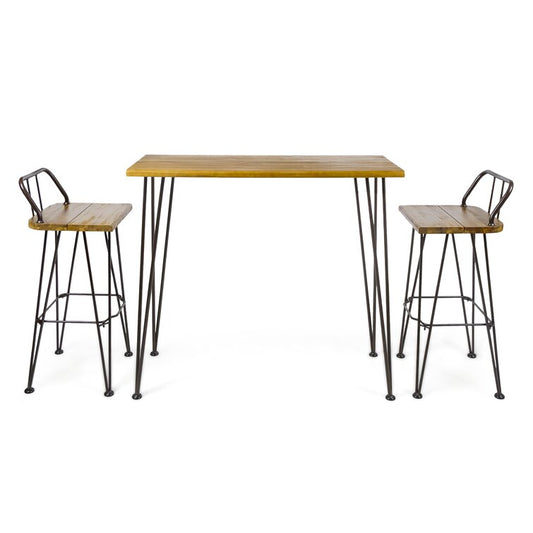 Metal Bar Set with Stools